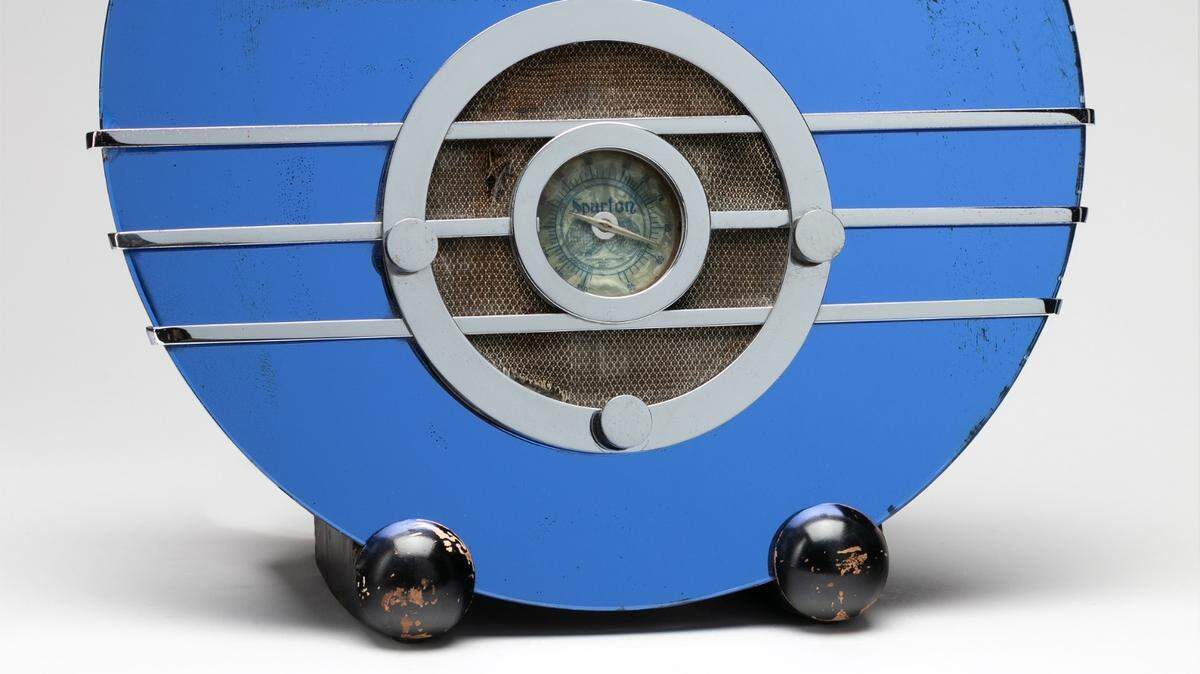 A Sparton Bluebird Radio (Model 566) is among the items on exhibit at the Wichita Art Museum as part of “American Art Deco: Designing for the People, 1918-1939.” 