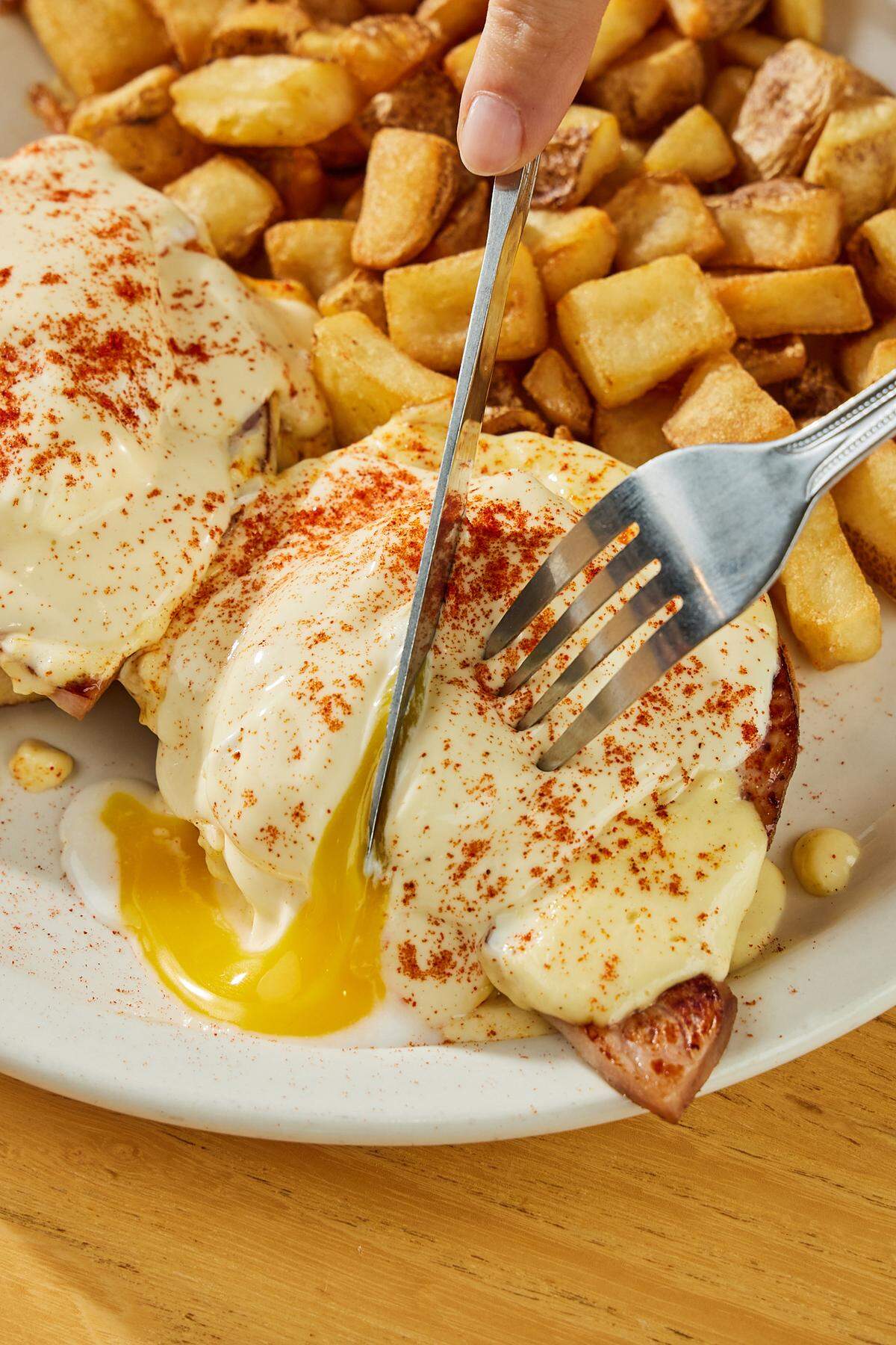 The Big Biscuit has a big breakfast menu that includes eggs Benedict.
