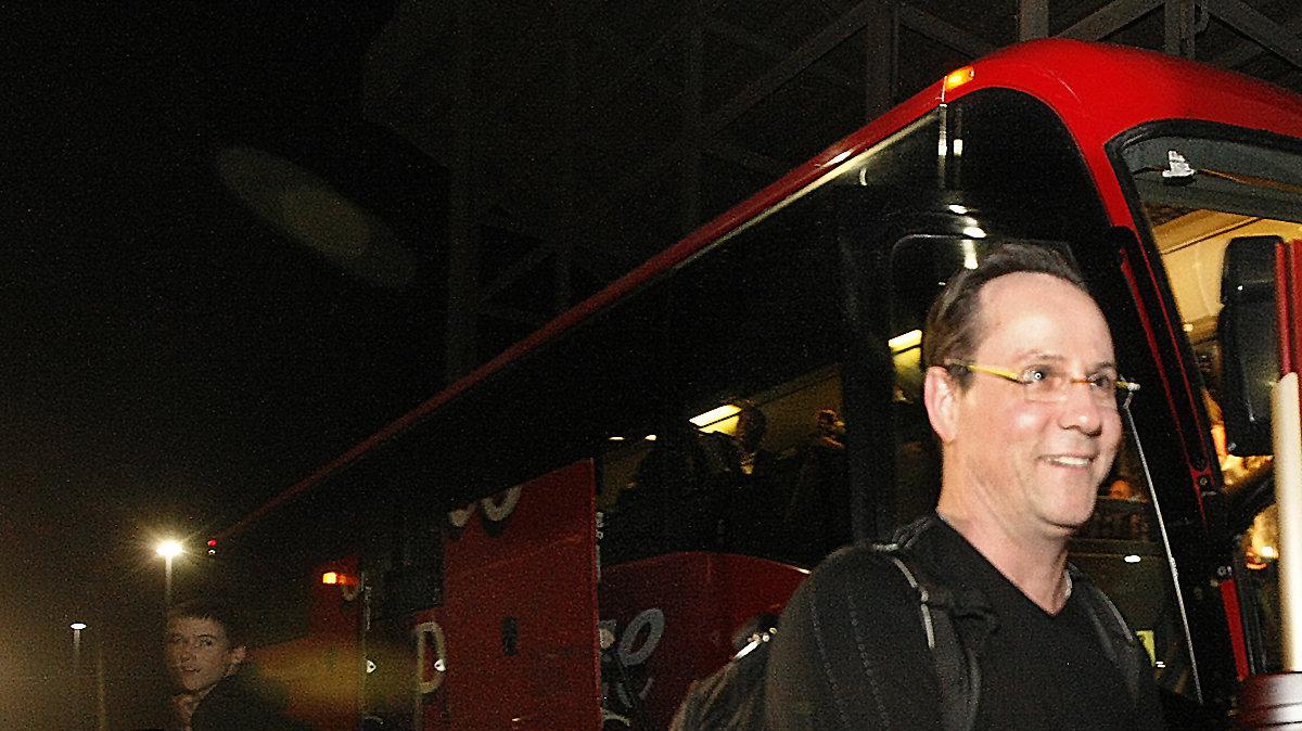 WSU coach Gregg Marshall holds up the NCAA   West Regional trophy for the crowd that gathered past 4 in the morning to greet the Shockers at Koch Arena Sunday morning from Los Angeles, where they advanced to the Final Four. (March 31, 2013)