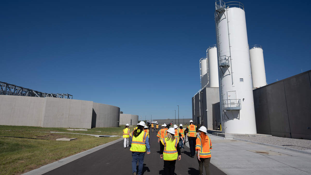 Wichita’s Northwest Water Facility hosted tours for the media in April 2024. The plant is behind schedule in opening.