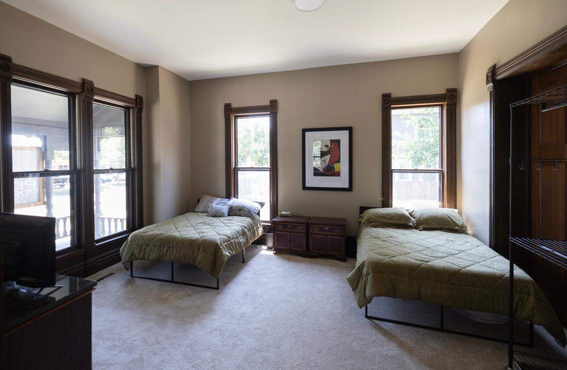 A first floor bedroom in the newly remodeled Sternberg Mansion.