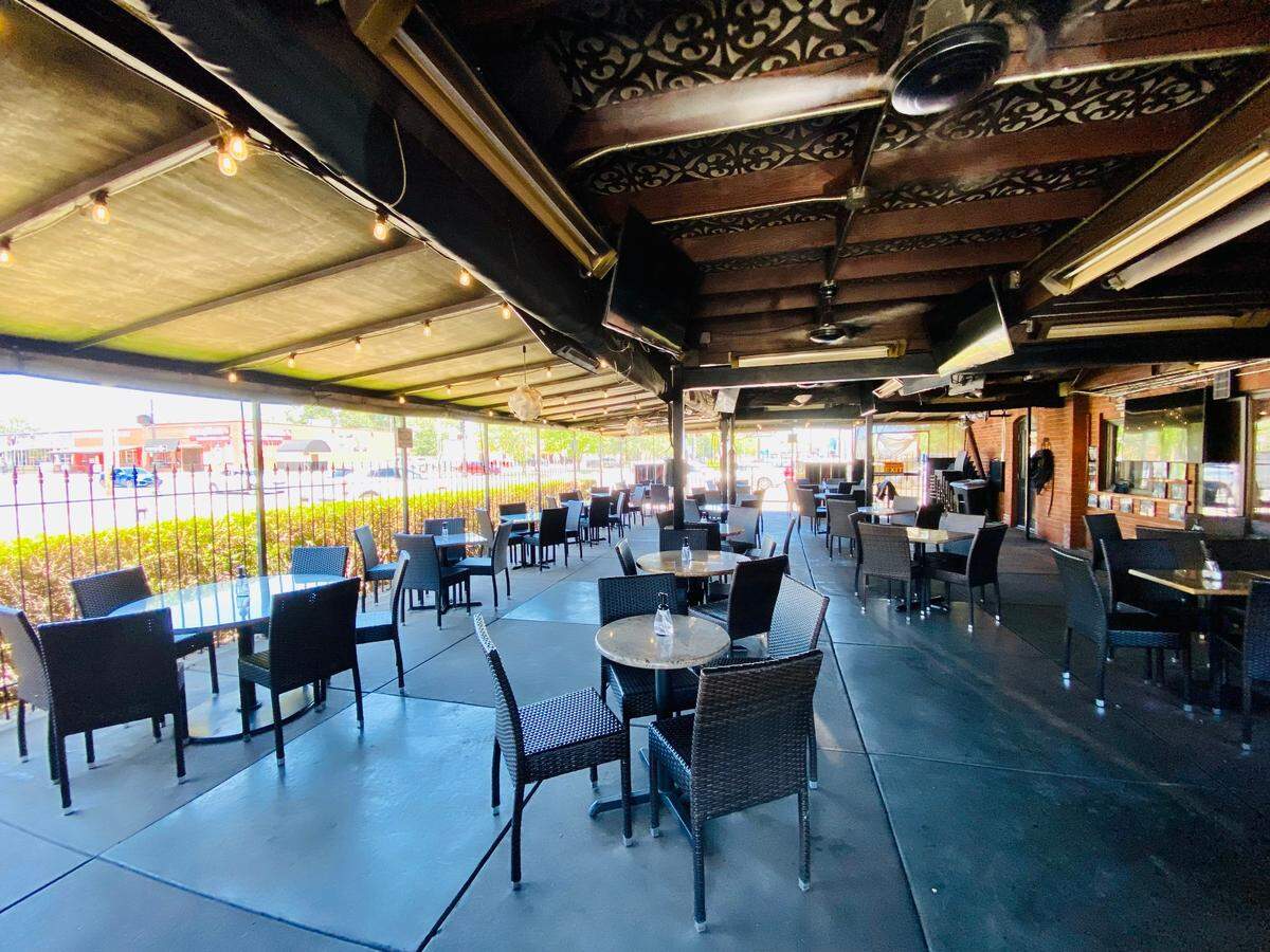 Mort’s covered and climate-controlled patio is one of Old Town’s most popular nightlife destinations.