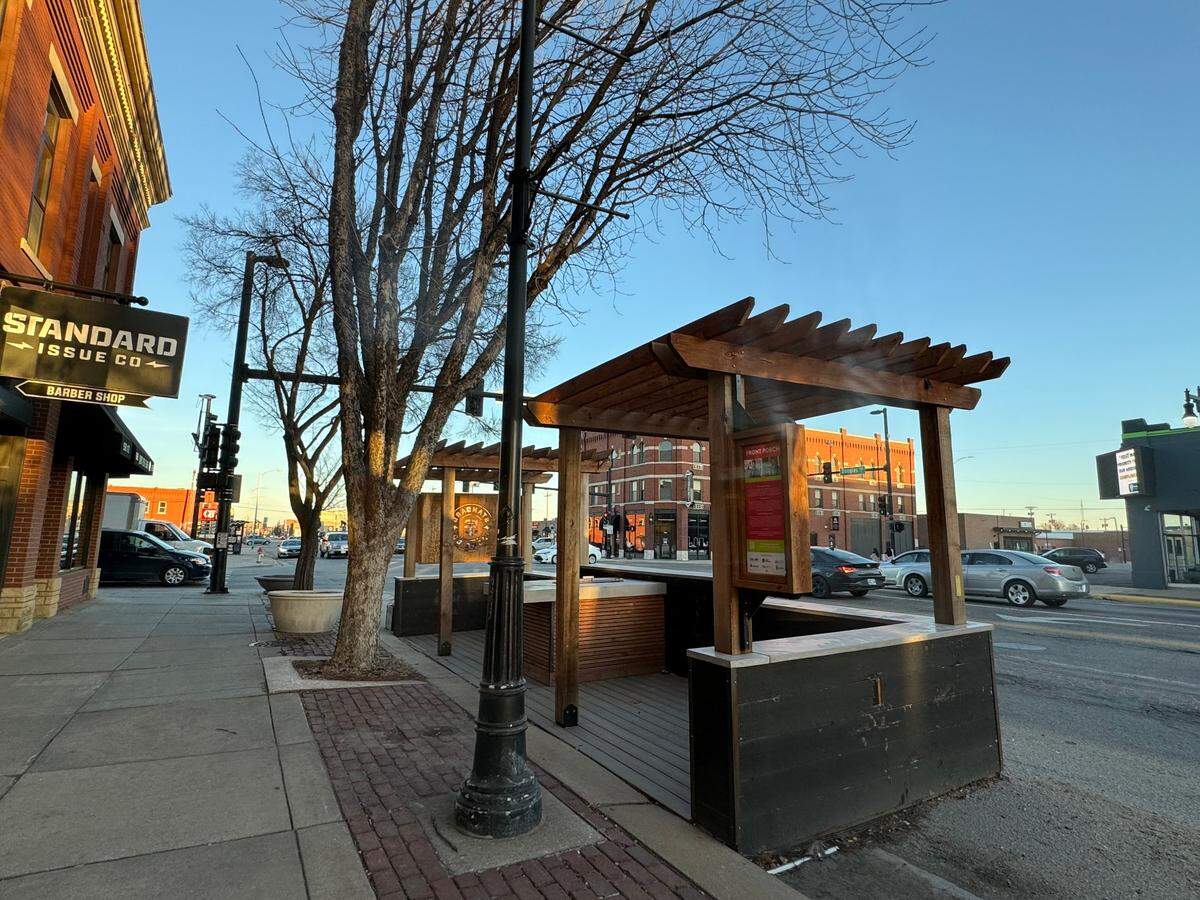Greater Grounds Coffee & Co. will be able to use the “front porch” in front of its building for outdoor seating.