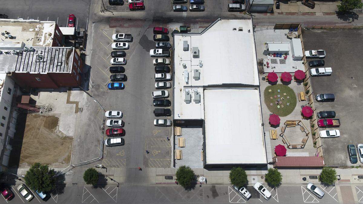 The 40 parking spaces, left, near Nortons Brewing Company are at the heart of a battle between the new business and Wichita Transit.
