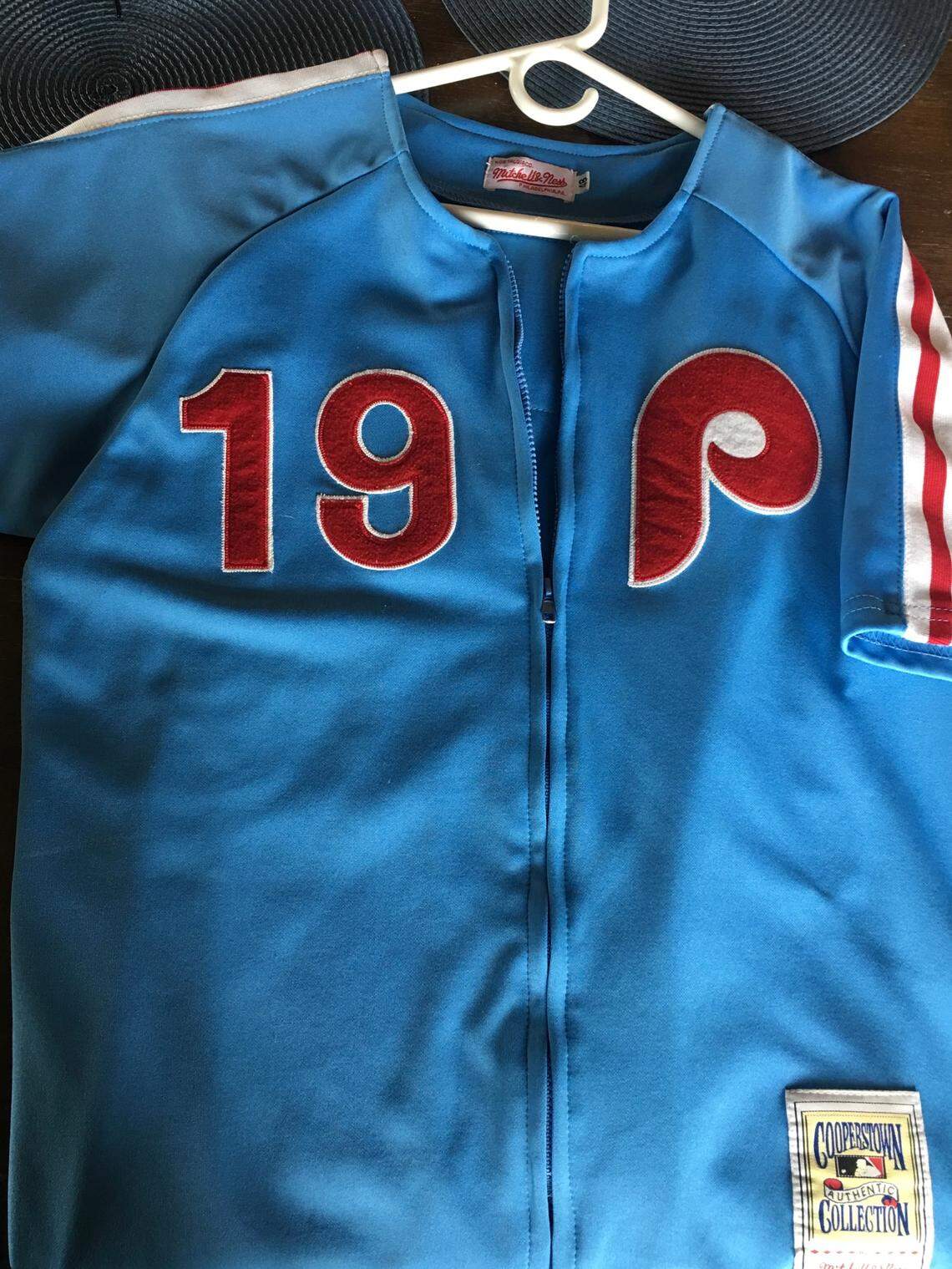 A throwback Philadelphia Phillies jersey.