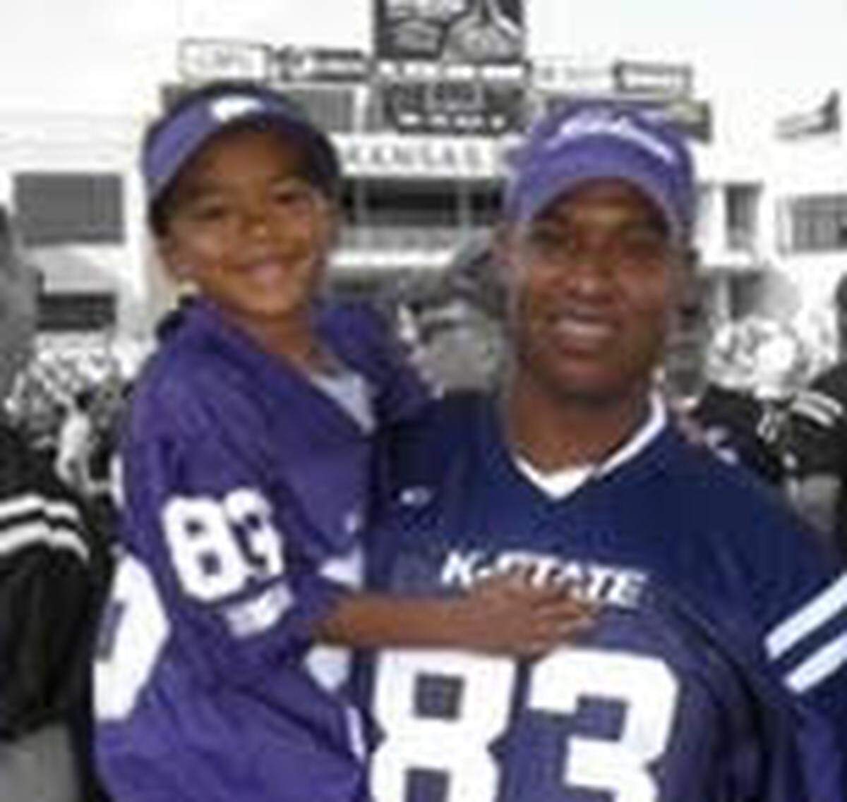 Kevin Lockett and Sterling Lockett at a K-State football game.