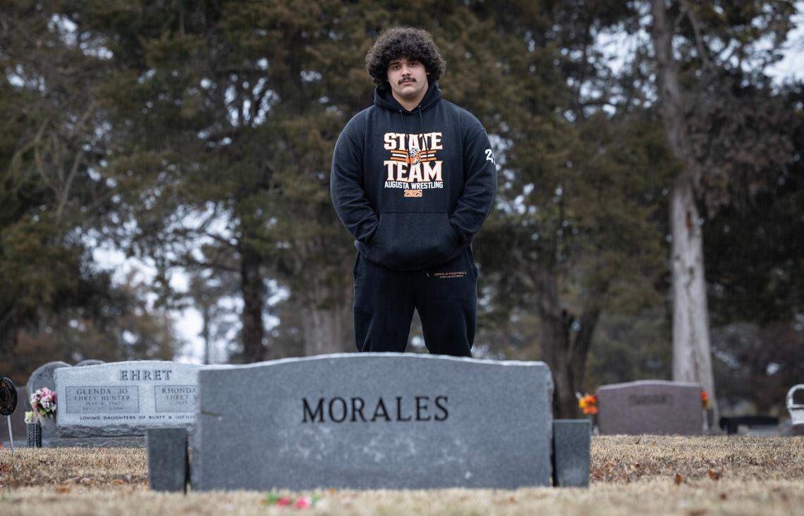 Willy Jon Morales of Augusta High School capped off an undefeated 33-0 wrestling season with a state title last weekend. Morales lost to his father to Covid-19 in December of 2020 when he was 13 years old.