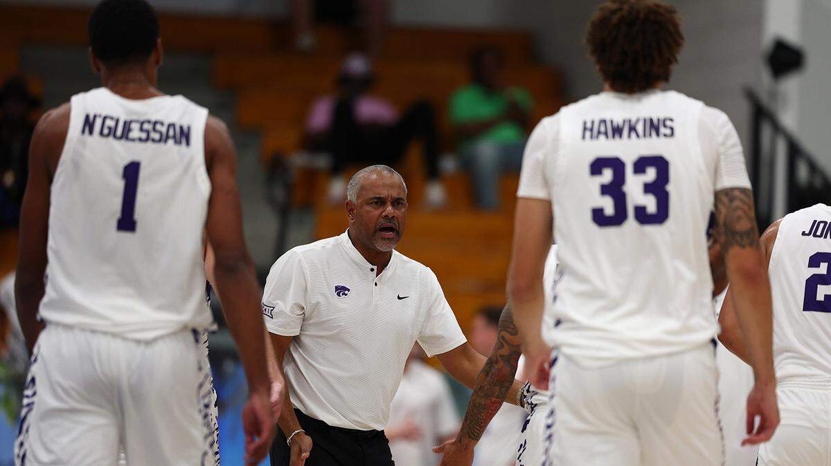 Kansas State basketball coach Jerome Tang at the Paradise Jam