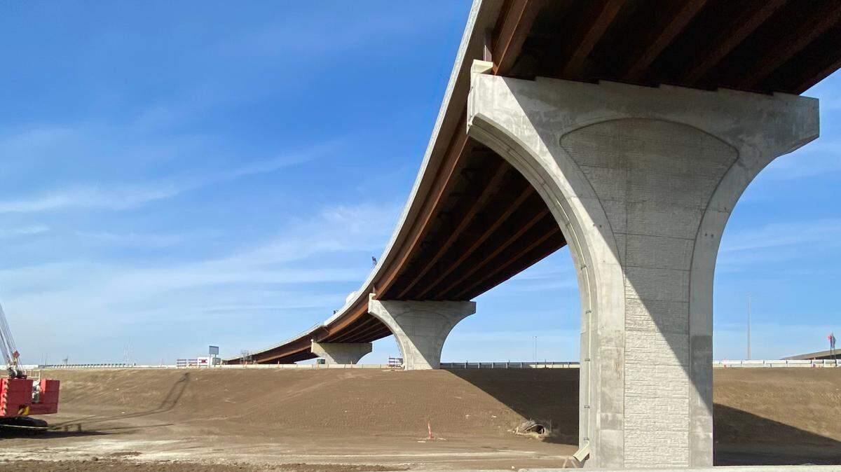 Construction at North Junction of I-135 and I-235 earlier this year.