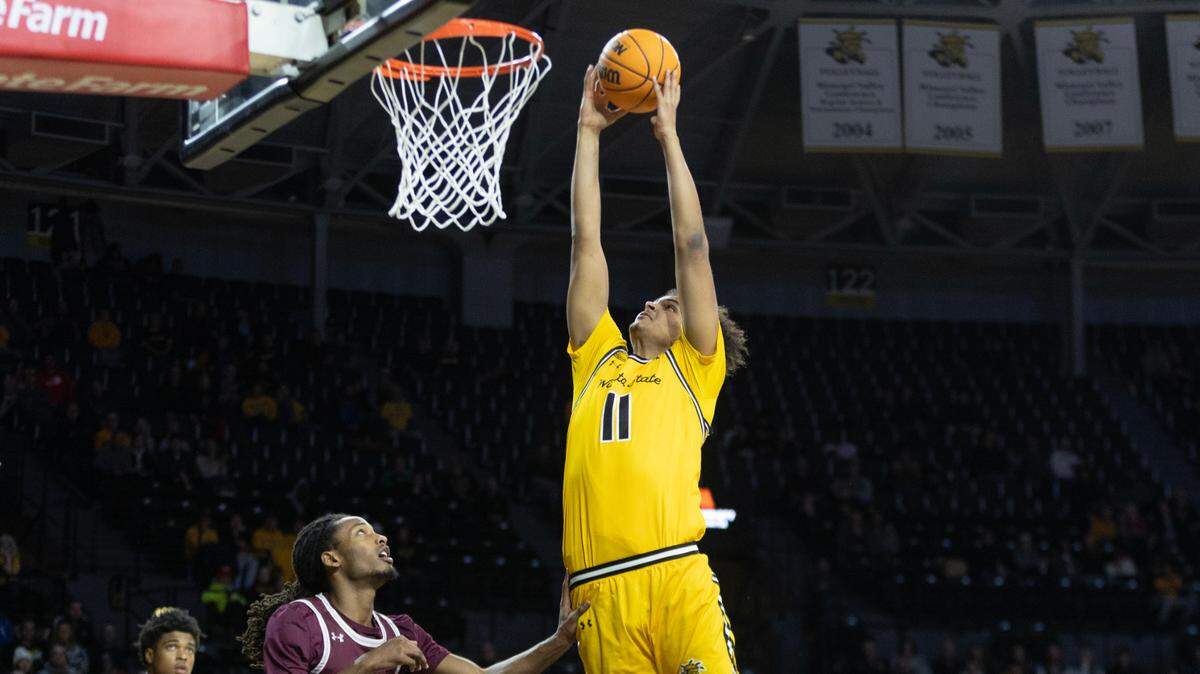 Wichita State’s Kenny Pohto goes up for a shot against Texas Southern on Thursday night at Koch Arena.