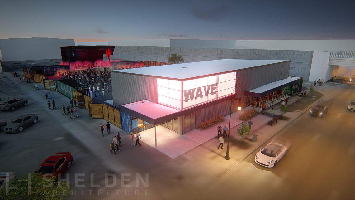 Wave is an indoor-outdoor concert and event venue that promoter Adam Hartke and a group of businessmen are planning along with a beer garden and food truck area near Second and St. Francis.