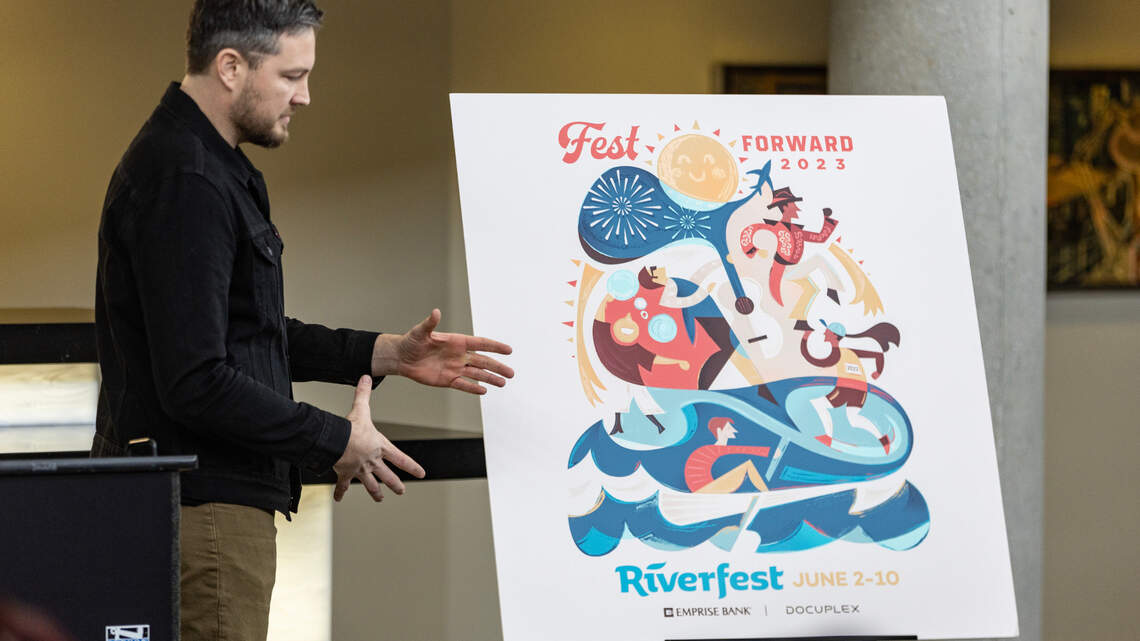 A little bit of sunshine: Wichita Riverfest reveals artwork for 2023 button, poster