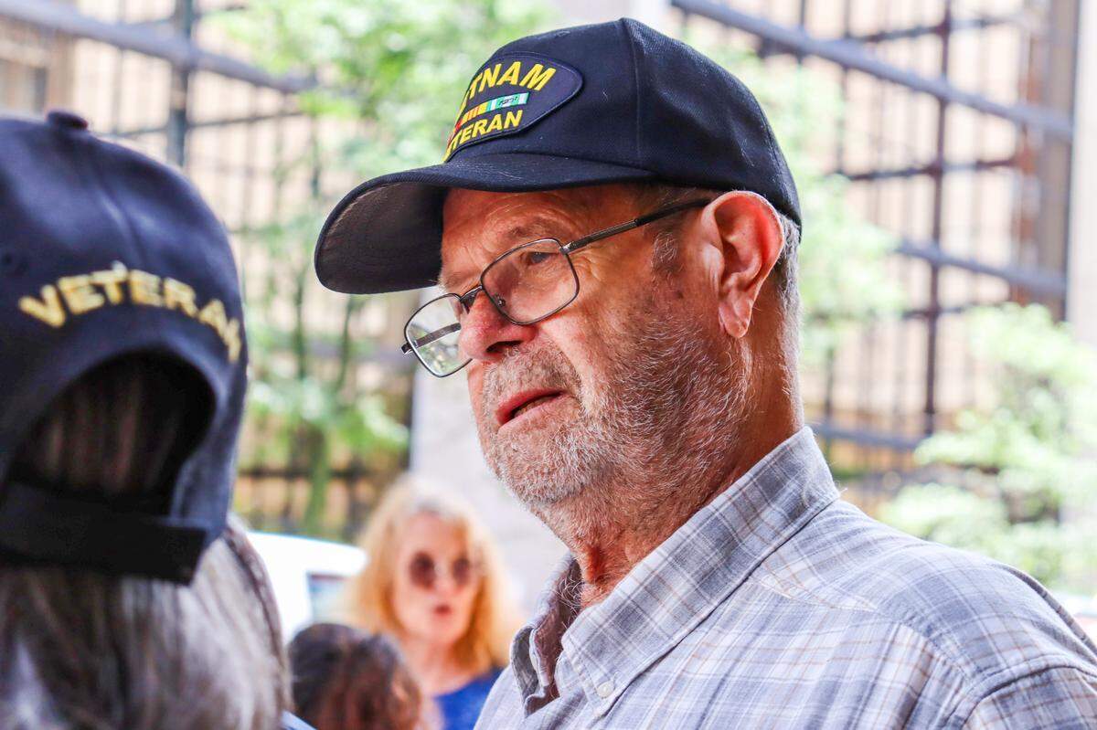 Phil Ladwig, 77-year-old U.S. Army veteran, attended his first protest on Saturday.