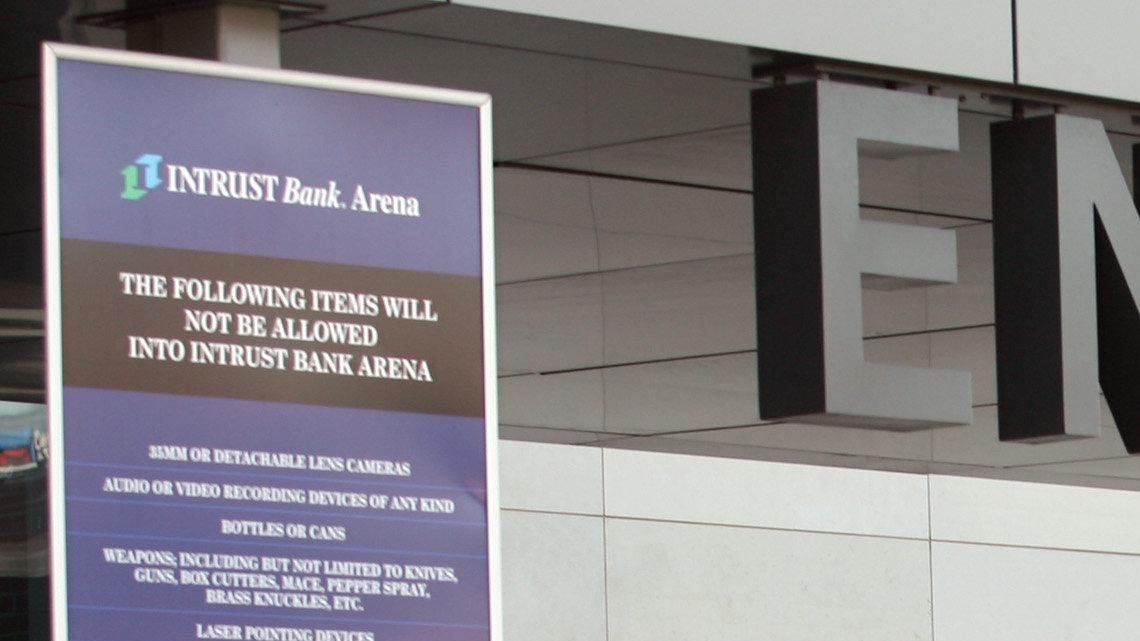 Spectators enter Intrust Bank Arena. Wisconsin-Green Bay beat Arkansas-Little Rock 59-55 in the first round of the 2011 NCAA Women' Basketball Championship at Intrust Bank Arena in Wichita. (March 20, 2011)