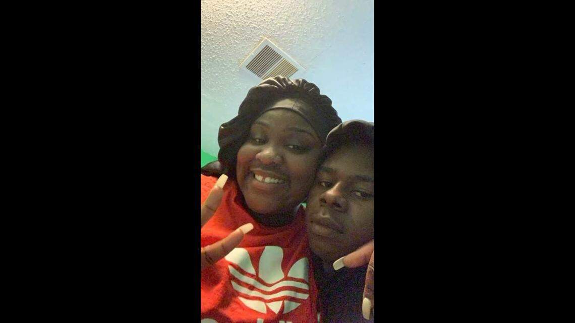 ​Sonteah Norwood and her boyfriend, Jaden Wilson, pose for a photo together. Wilson was killed March 21, 2024, when he was shot in the passenger seat of the car Norwood was driving. 