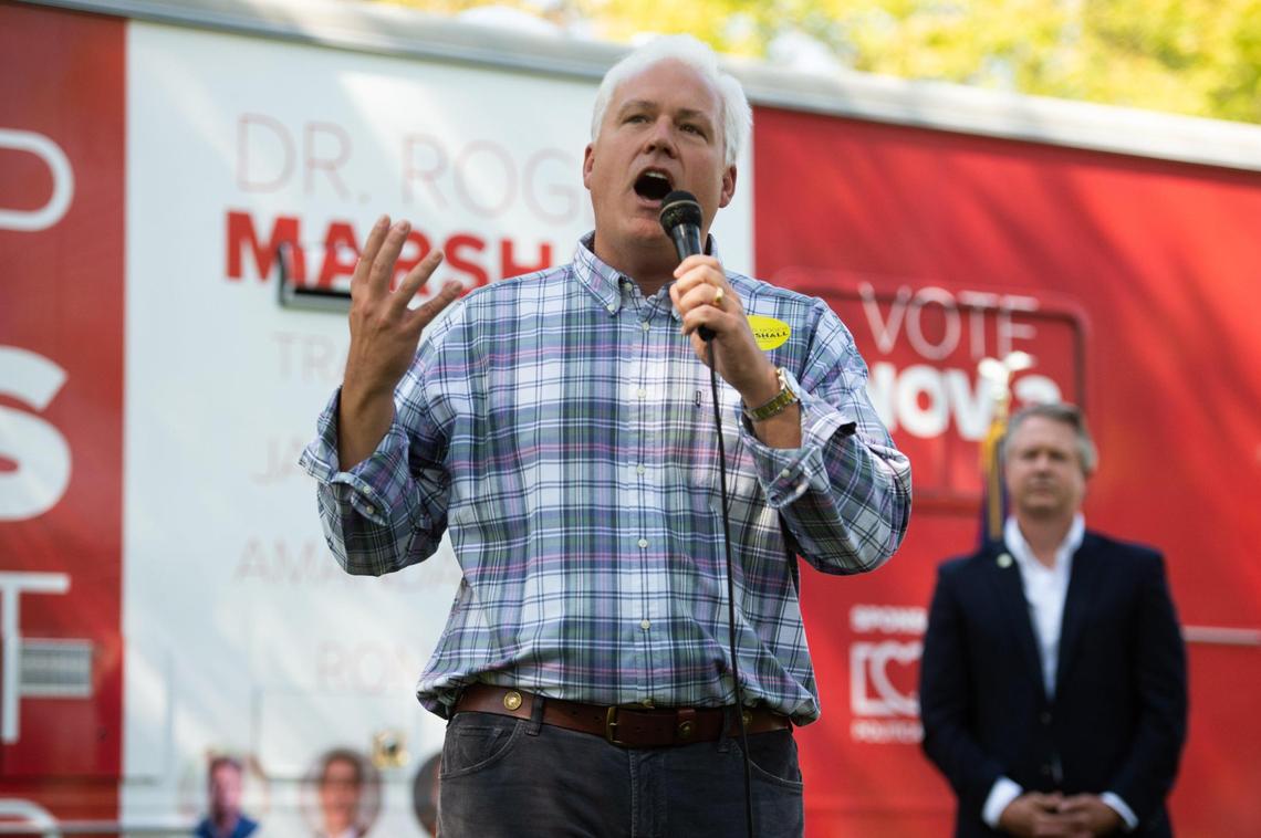 Matt Schlapp, a Wichita native and chair of the American Conservative Union, joined the Kansas Republican Party’s ÒKeep Kansas GreatÓ bus tour through northeast Kansas on Wednesday, Oct. 7, 2020.