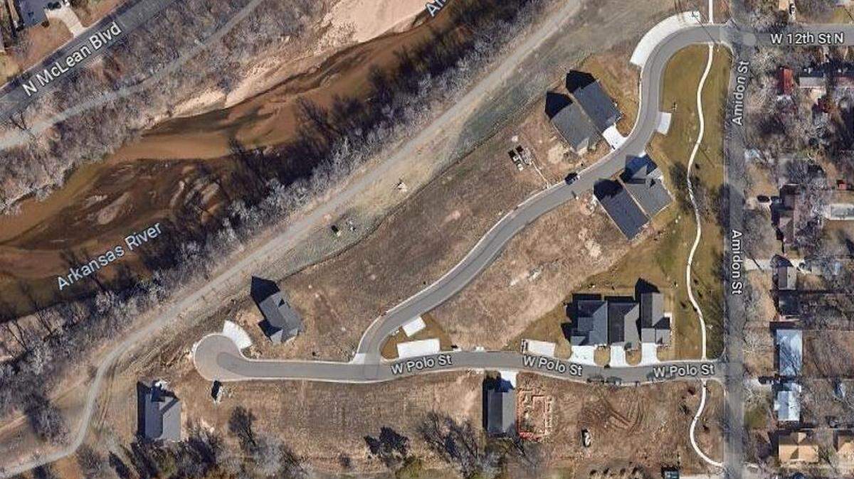 An aerial view of the River Vista project in Riverside near Sim Golf Course.