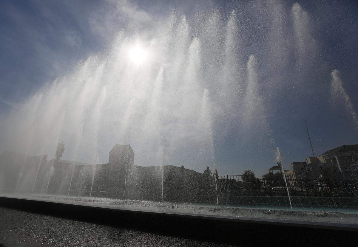 The proposed new affordable apartments at WaterWalk would be adjacent to the fountains already there.