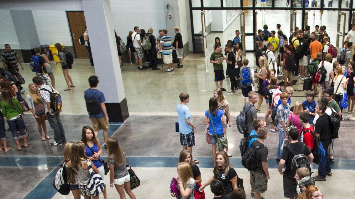 Goddard area students begin the school year at the new Eisenhower High School Tuesday, Aug. 16, 2011.