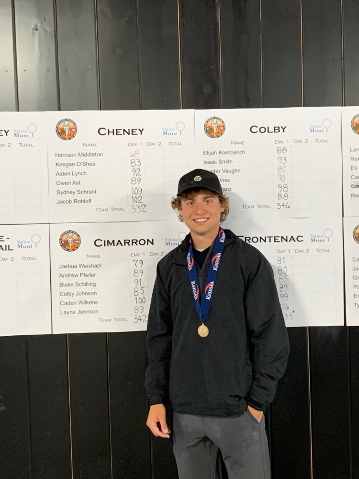 Cheney senior Harrison Middleton won the Class 3A boys golf state championship after Tuesday’s play was rained out.