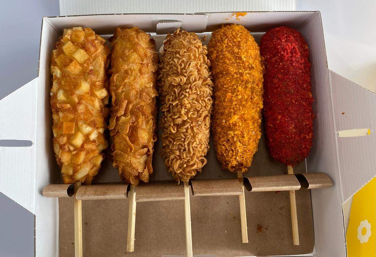 Korean corn dogs are another Mochinut specialty.