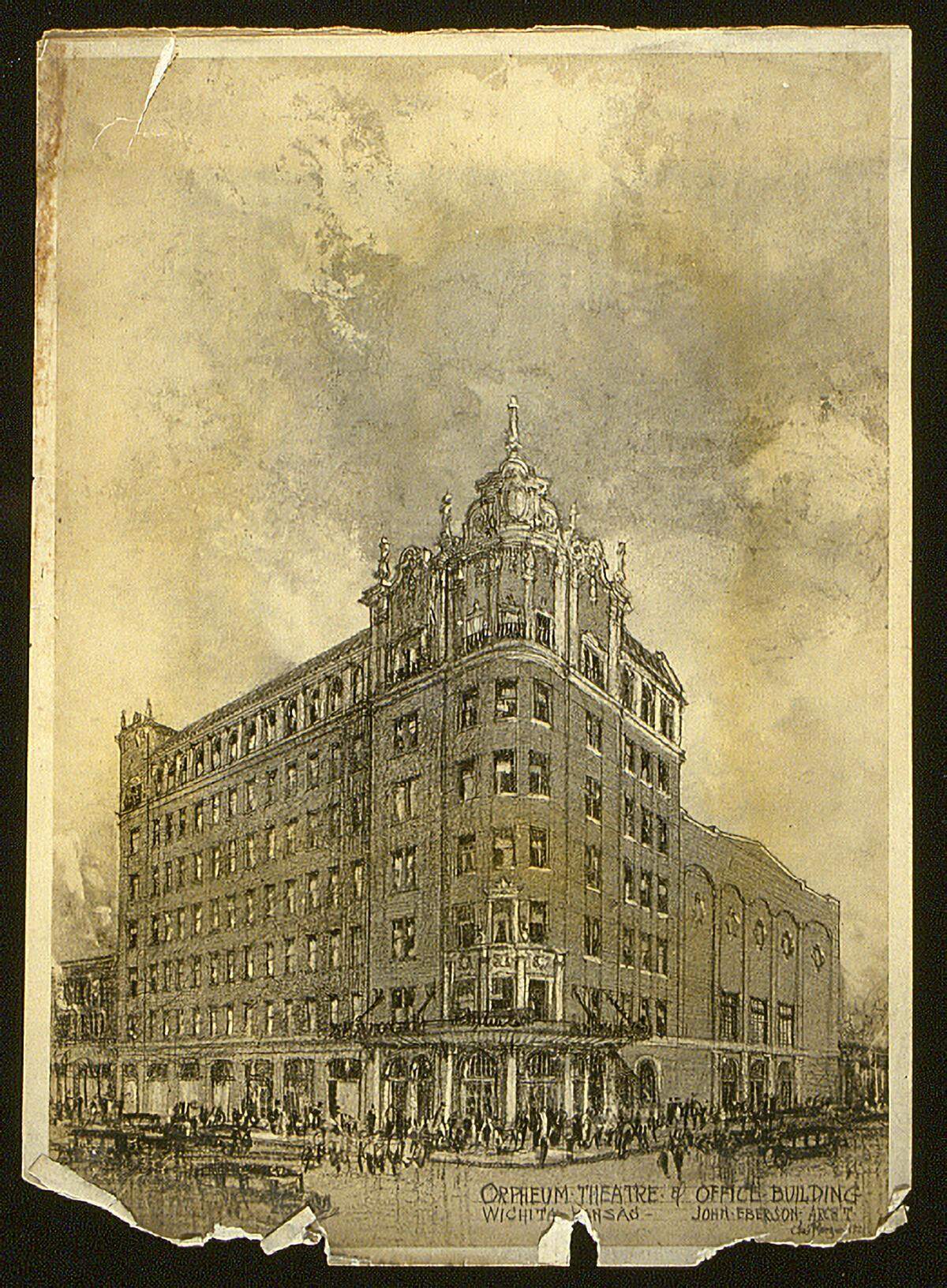 A artist rendering form the office of Jon Eberson, the architect to designed the Orpheum.