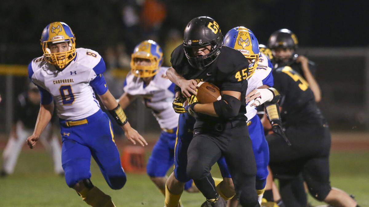 Garden Plain’s Nicholas Dooley heads upfield on Friday night against Garden Plain. 