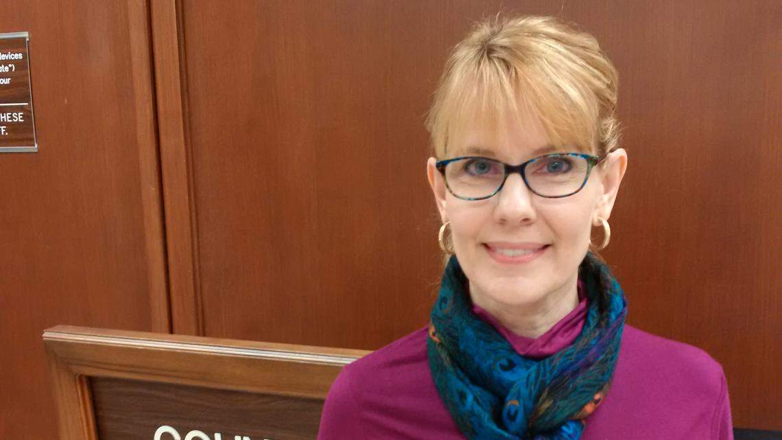 Peggy Knudtson of the nonbelievers group Oasis asked Sedgwick County commissioners to get rid of the prayer time that traditionally opens their weekly meeting.