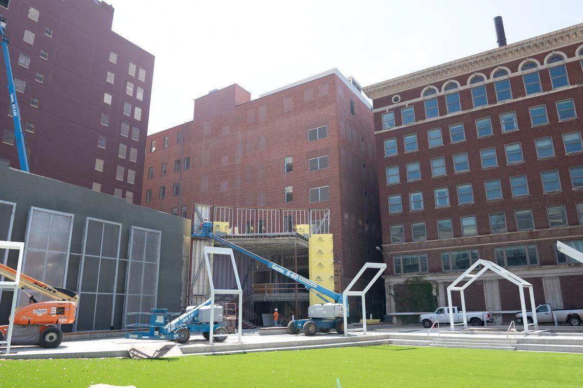 The Chester I. Lewis Reflection Square Park, dedicated to Wichita’s civil-rights struggle, is being repurposed for double duty as the entry plaza to a new private osteopathic medical school.