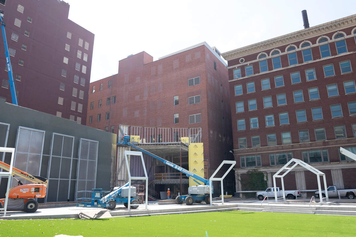 The Chester I. Lewis Reflection Square Park, dedicated to Wichita’s civil-rights struggle, is being repurposed for double duty as the entry plaza to a new private osteopathic medical school.