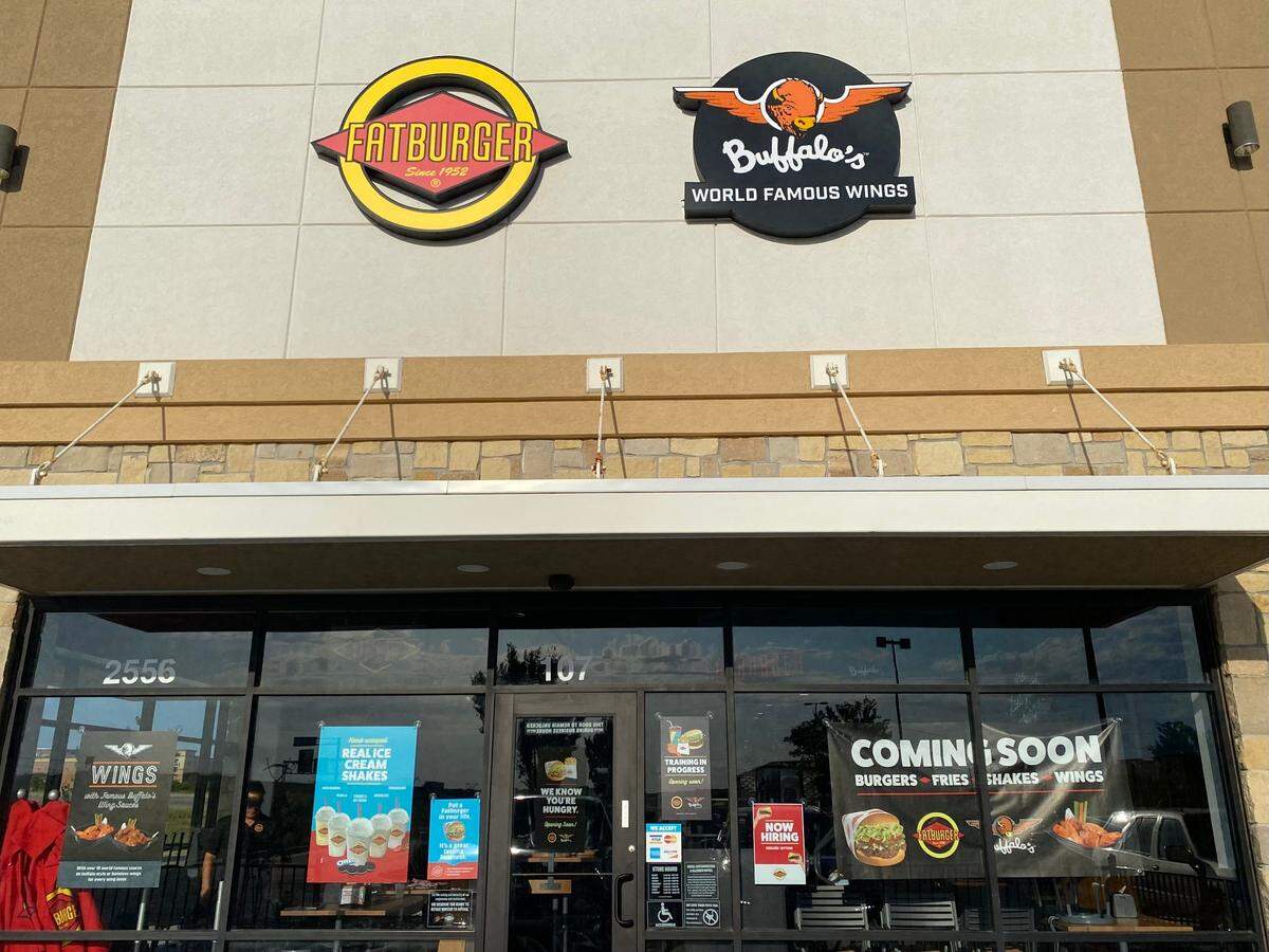 Wichita’s new Fatburger & Buffalo’s Express is tucked into the corner of the Wichita Crossing Center, just north of Academy Sports.