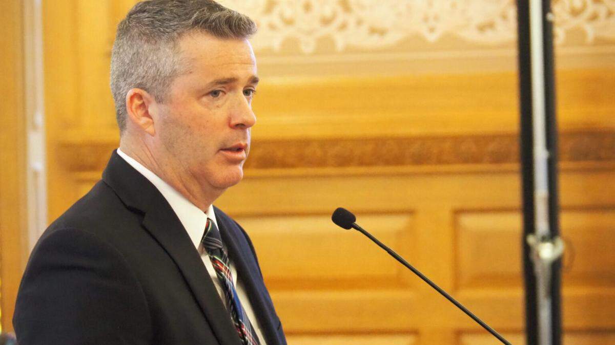 Adam Proffitt, secretary of the Kansas Department of Administration, says an audit report on office space leased or owned by the state government will serve as motivation to upgrade accounting and budgeting systems to more precisely establish office-space costs to taxpayers. The audit says existing information is inadequate to fully understand financial implications of decisions by agencies to lease or rent office space. In this Jan. 16, 2025, image, Proffitt speaks to a committee of the Kansas Legislature at the Capitol.
