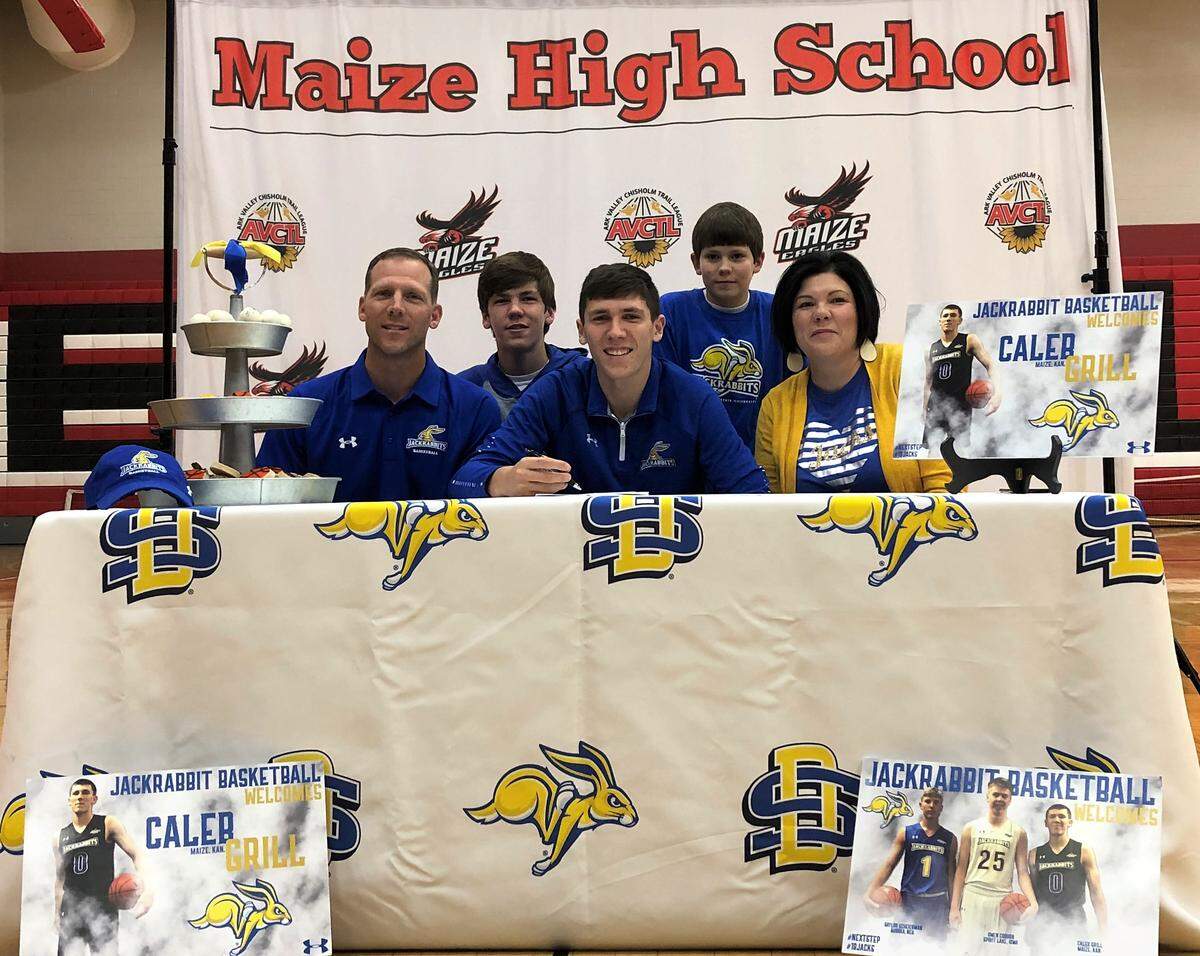 Maize senior guard Caleb Grill signed with South Dakota State basketball on Wednesday’s National Signing Day. (Nov. 14, 2018)