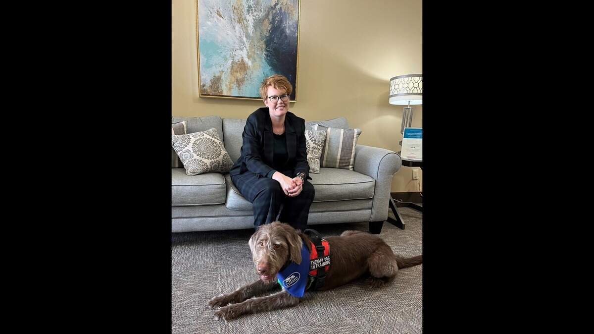 Annie Morris adopted Capone in 2022 to bring comfort to grieving people.