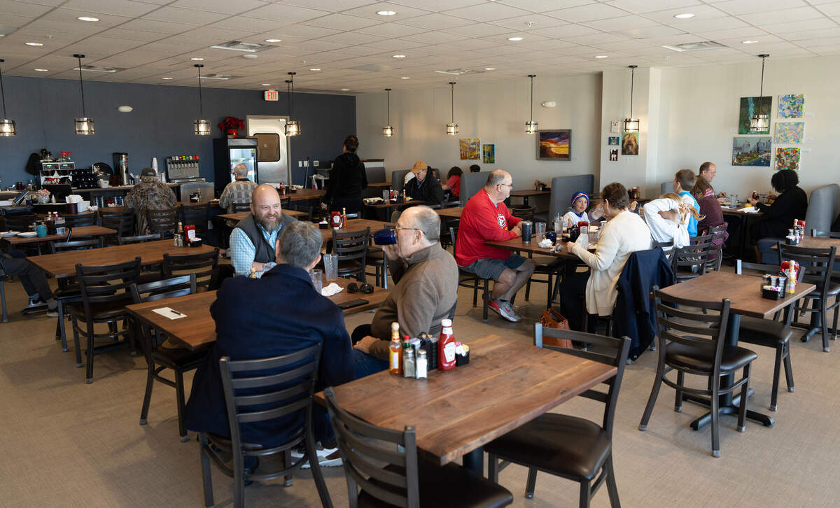 Post-lunch diners remain at Livingston’s Cafe, which opened at Andover’s 110-acre Heritage development in October. The restaurant was the first tenant in Heritage Square’s ground-floor commercial area.