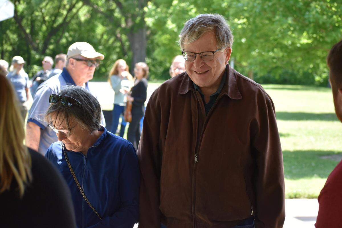 Retiring Wichita Symphony Orchestra CEO Don Reinhold is pictured in June 2022 at at Playing Across the Parks, a collaboration with Wichita Park and Recreation that took symphony ensembles to area parks to perform 30 minute programs.
