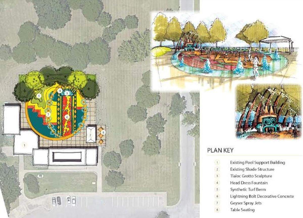 Evergreen Park splash pad.