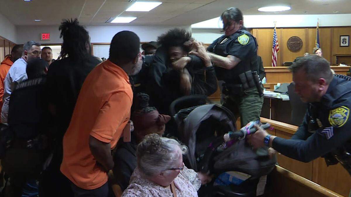 Multiple Sedgwick County deputies had to break up a fight during a sentencing in April.