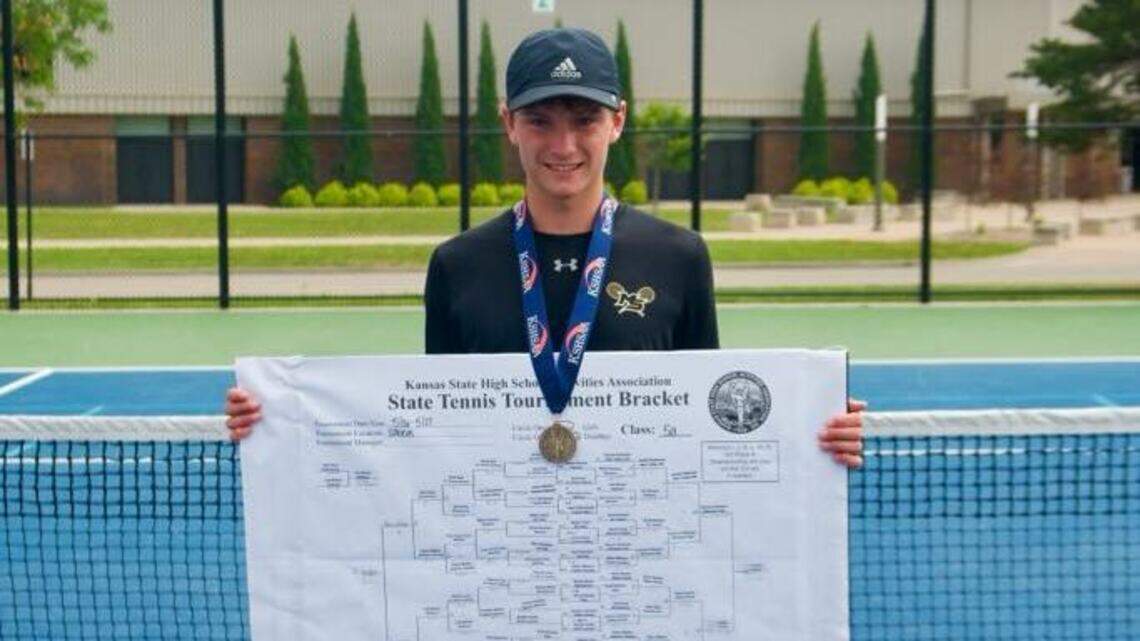 Maize South tennis star Evan Goates elevates to win Kansas 5A singles title