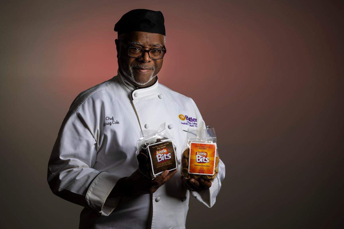 Gregory Cole teaches at two local colleges, caters, acts and owns the Little Bits cookie company.