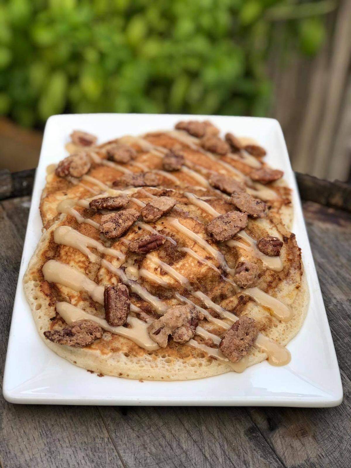 Cinnamon bun pancakes were a recent special at River City Brewing Co., which has launched a Sunday brunch service.