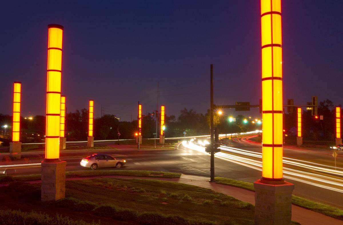 Light tubes by artist Steve Murillo at Central and McLean in 2006.