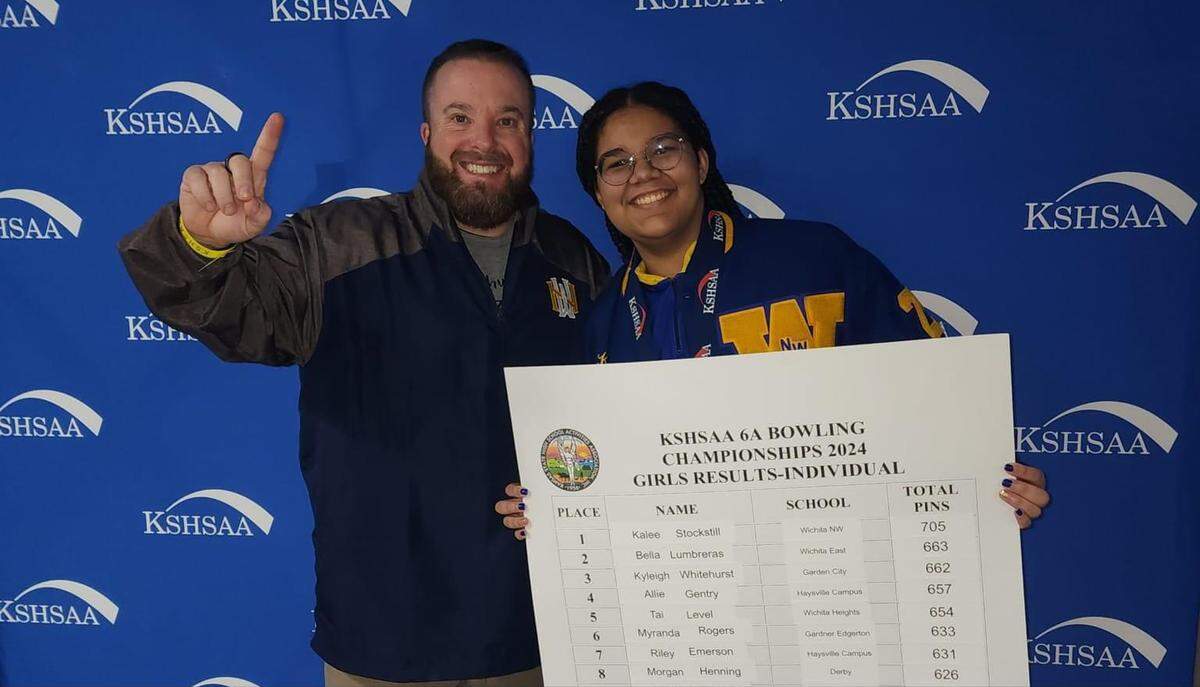 Wichita Northwest junior Kalee Stockstill rolled a career-best series to win individual medalist honors at the Class 6A girls bowling state tournament on Wednesday.