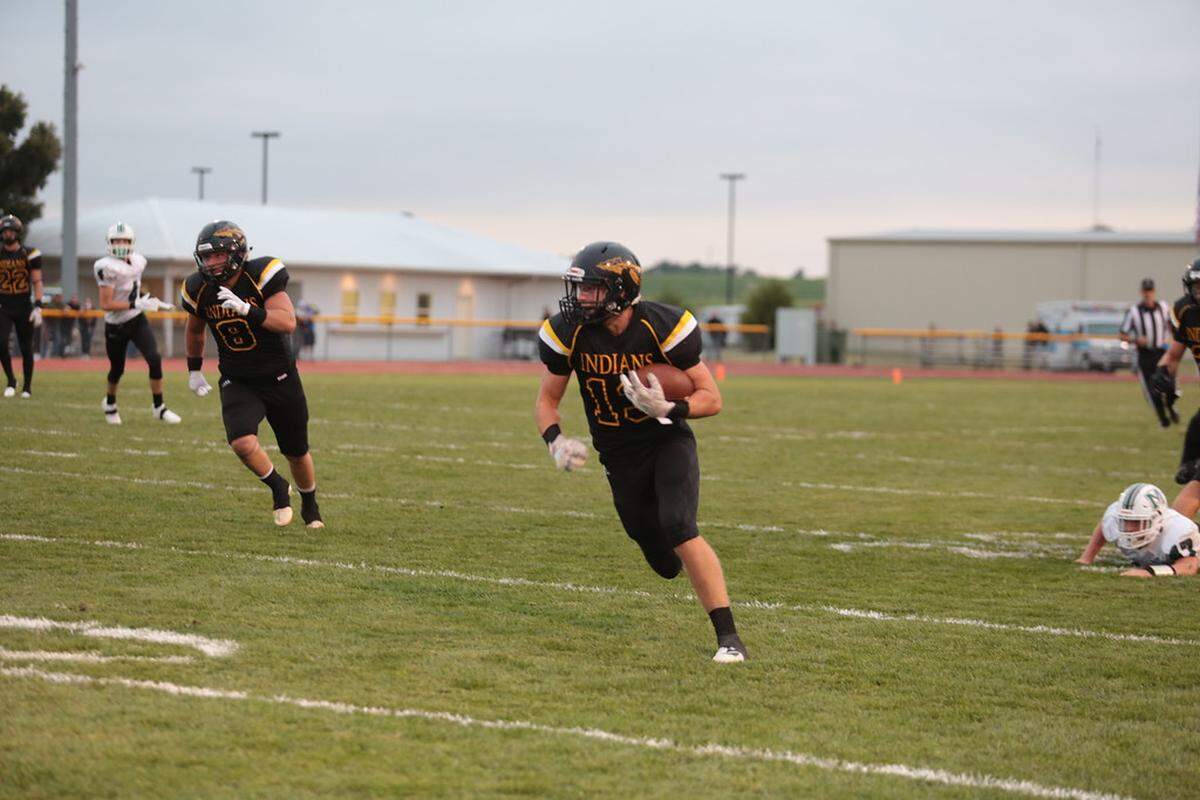 Senior linebacker Caden Parthemer came up with two interceptions in Andale’s 20-0 victory over Perry-Lecompton in Saturday’s Kansas Class 3A state championship game.