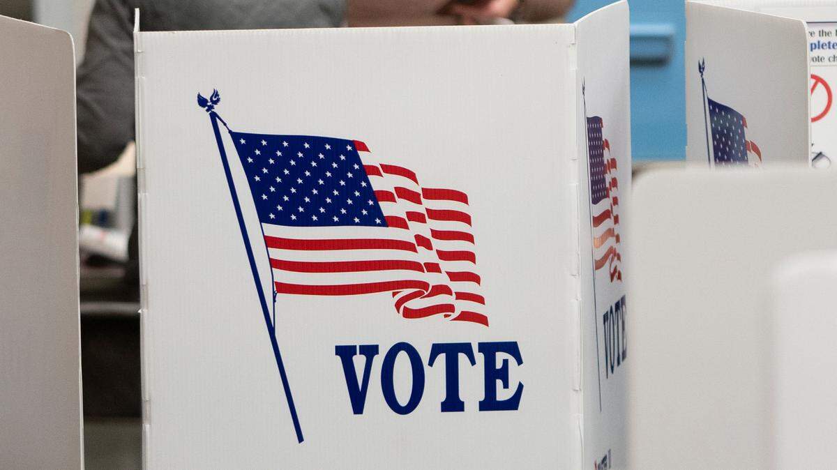 Voting equipment at the Sedgwick County Extension Center.