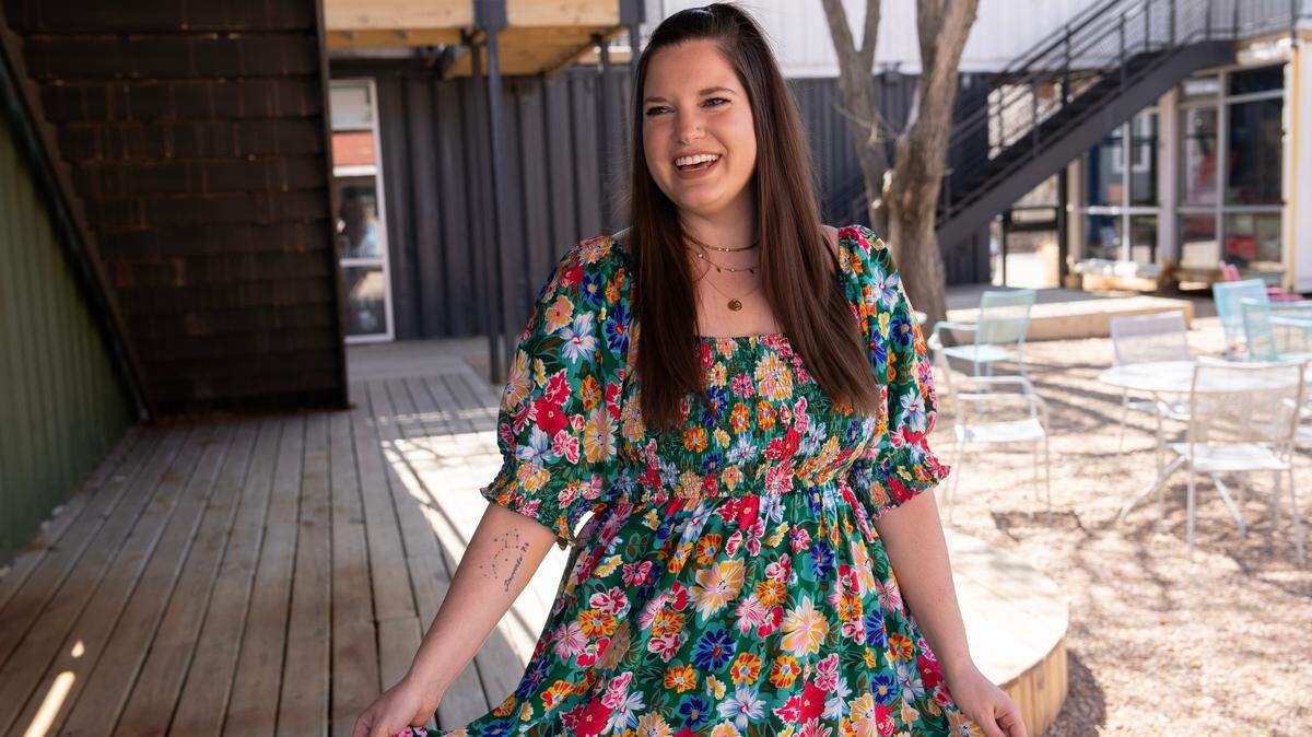 Former Fidelity Bank manager Savannah Vonada started Peppered Skye Boutique, named for her rescue dogs, in 2021 and now is taking the colorful women’s clothing and accessory business to a storefront at Revolutsia as part of the Garages incubator program.