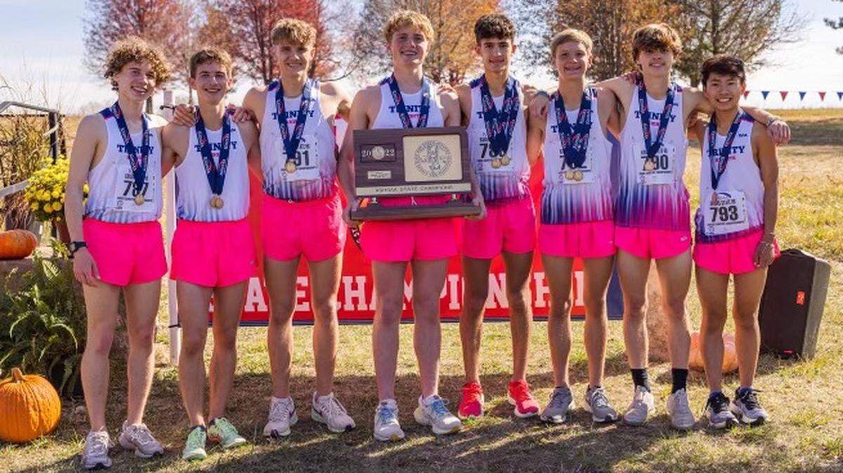 The Trinity Academy boys cross country team won its second straight Class 3A team state championship at Rim Rock this past Saturday.