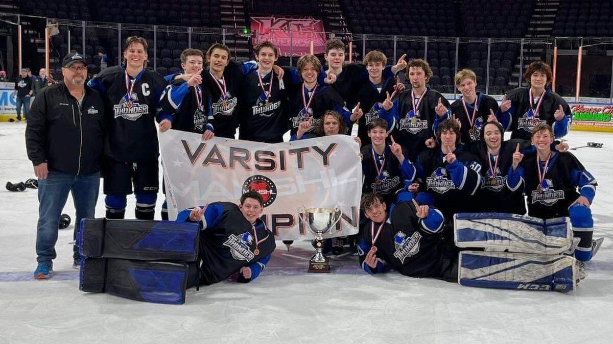 The Wichita Jr. Thunder hockey team won its second straight league title on Monday. The team had a 21-1 regular-season record before winning the tournament title once again.