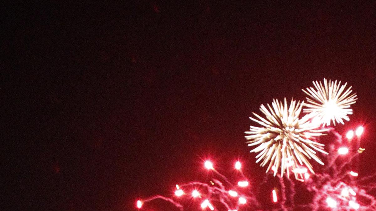 People watch the fireworks at the Wichita River Festival Saturday. (June 8, 2012)