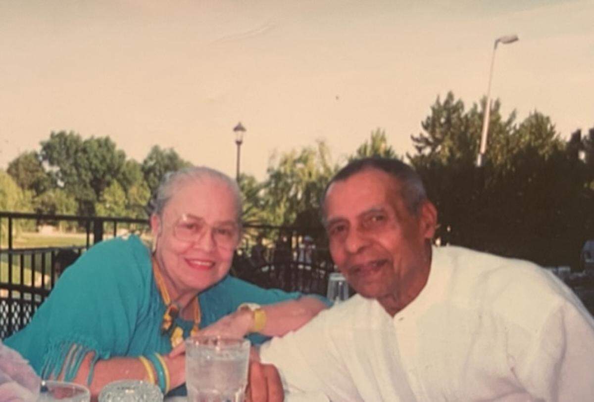 Josephine Brown (left) with her husband, Val Brown Sr. A family member says the couple got married on June 25, 1950.